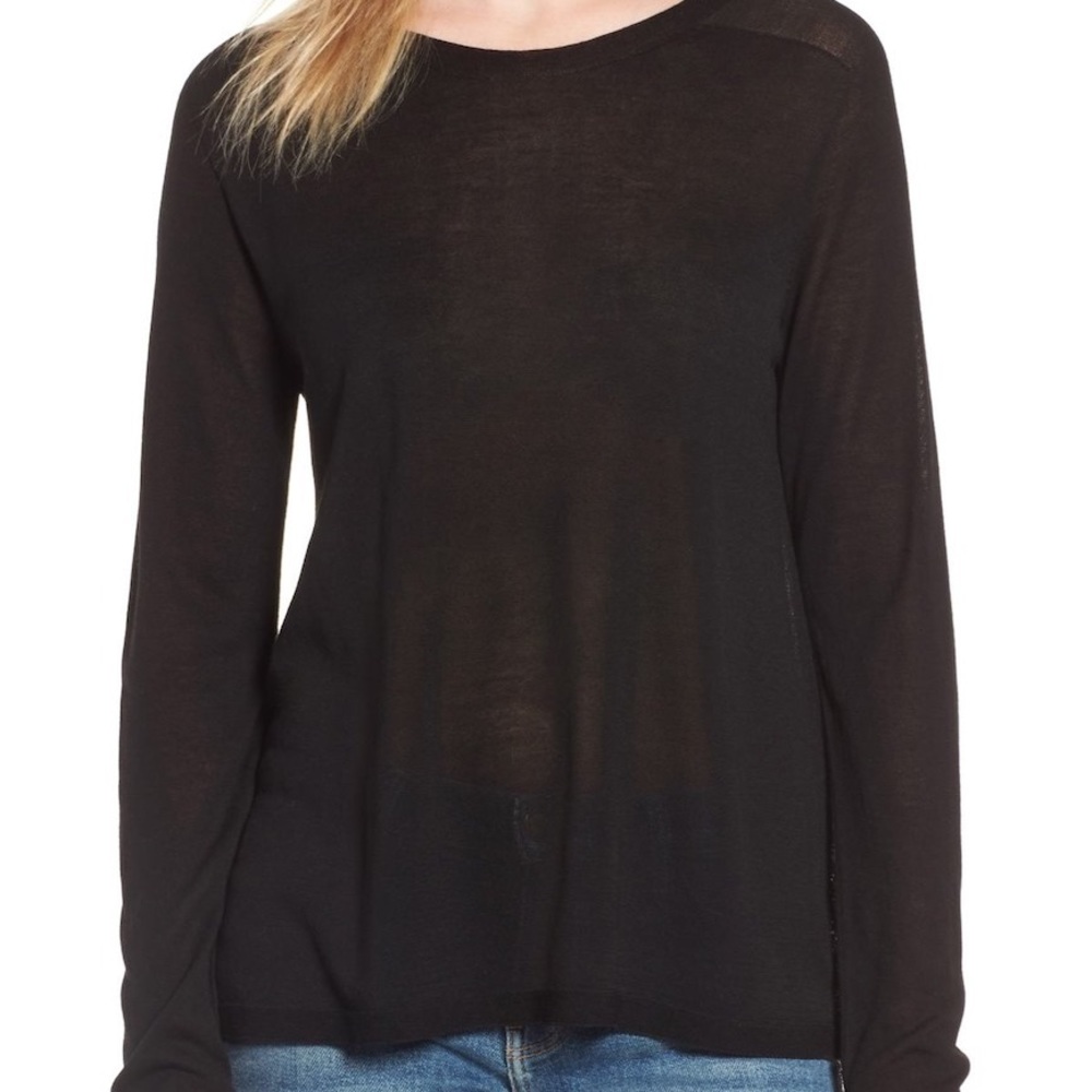 EILEEN FISHER SEAMLESS TENCEL KNIT ROUND NECK TOP